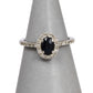Pre-Owned 9ct White Gold Sapphire & Diamond Cluster Ring