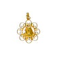 Pre-Owned 18ct Gold Madonna In Flower Surround Pendant