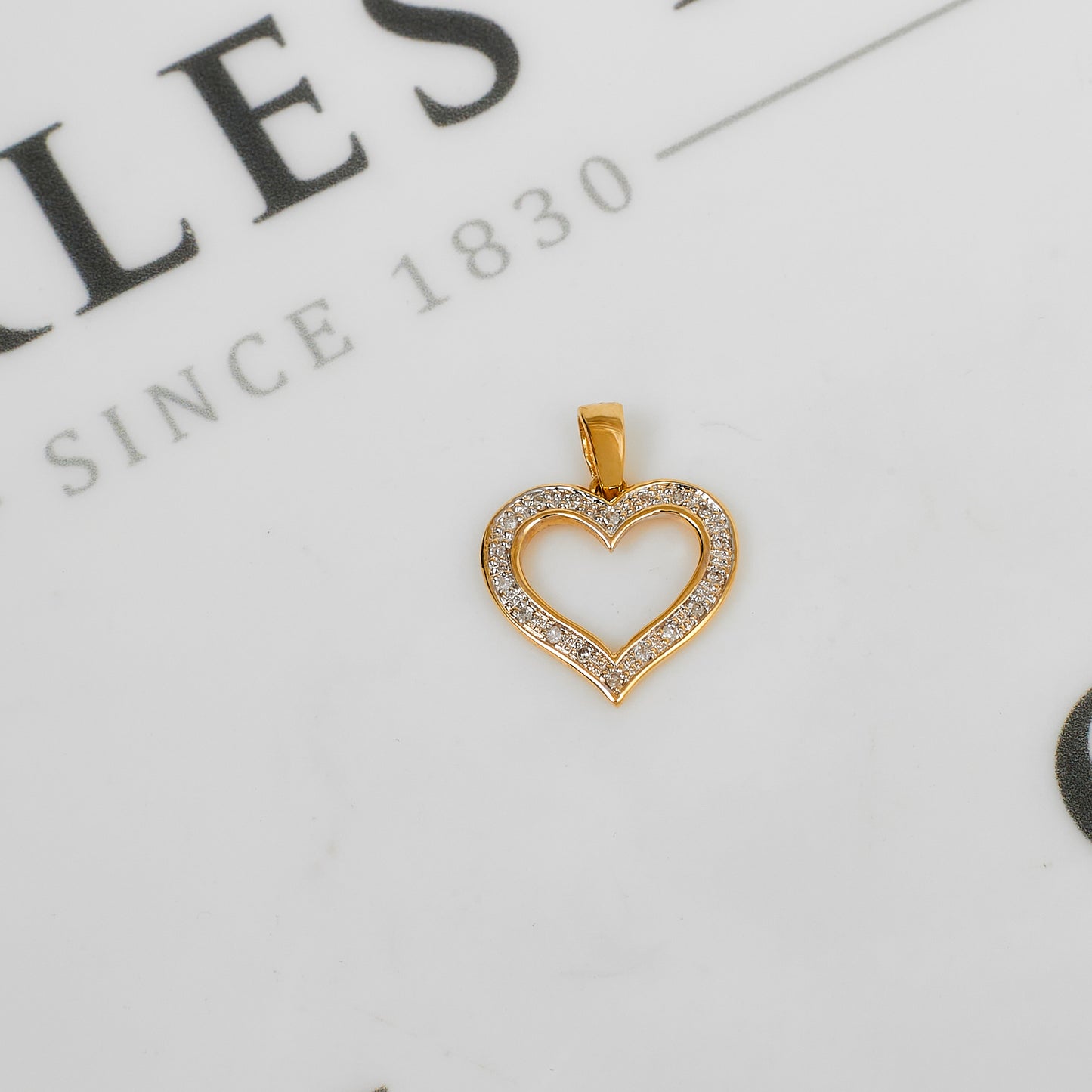 Pre-Owned 9ct Gold Diamond Heart Pendant