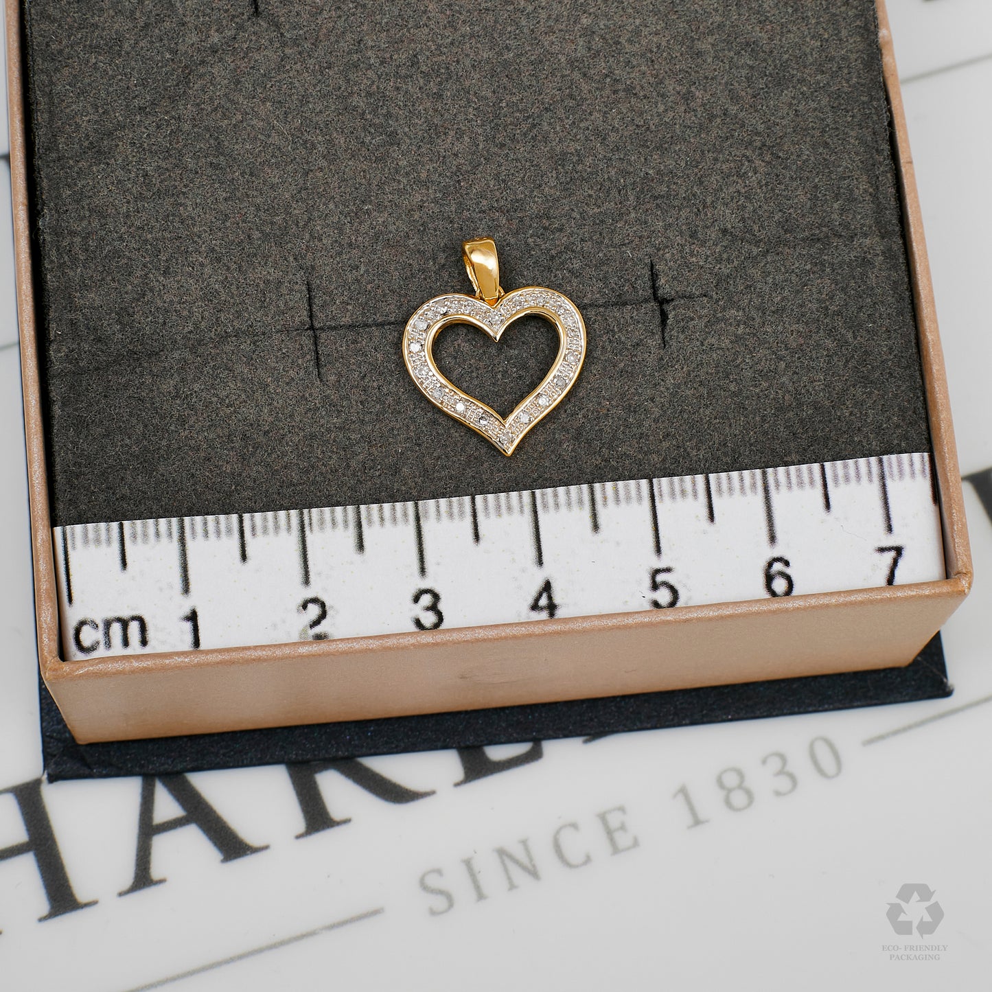 Pre-Owned 9ct Gold Diamond Heart Pendant