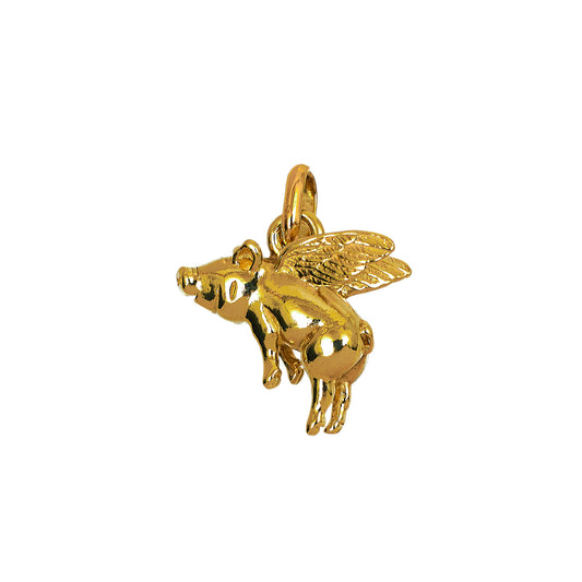Pre-Owned 9ct Gold Flying Pig Charm