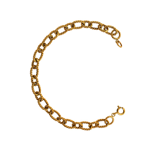 Pre-Owned 9ct Gold Oval Twist Link Bracelet 8 Inch