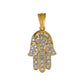 Pre-Owned 18ct Gold CZ Hamsa Pendant