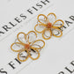 Pre-Owned 18ct Gold Oversized Tricolor Flower Earrings