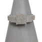 Pre-Owned 9ct White Gold & Diamond 5 Square Design Ring