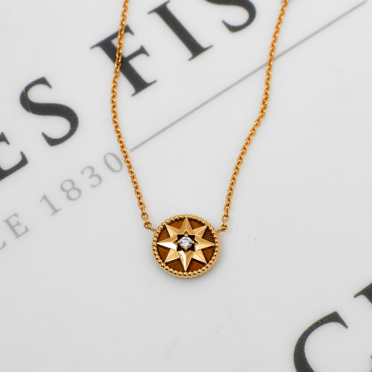 Pre-Owned 18ct Gold DIOR Rose De Vents Necklace