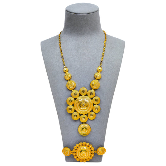 Pre-Owned 14ct Dome Design Collar Necklace & Bracelet SET