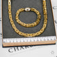 Pre-Owned 14ct Gold Byzantine Necklace & Bracelet SET
