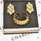 Pre-Owned 18ct Gold CZ Bangle & Earring Jewellery SET