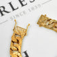 Pre-Owned 9ct Gold Bark Texture ID Plate Curb Chain Bracelet