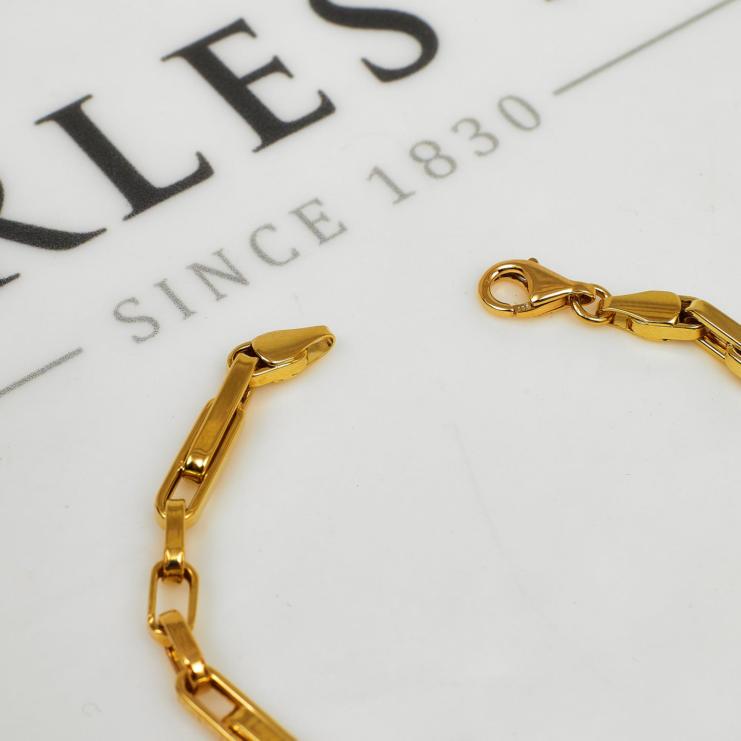 Pre-Owned 14ct Gold Greek Key Design ID Plate Bracelet