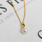 Pre-Owned 9ct Gold Cultured Pearl Pendant & Chain 20 Inch