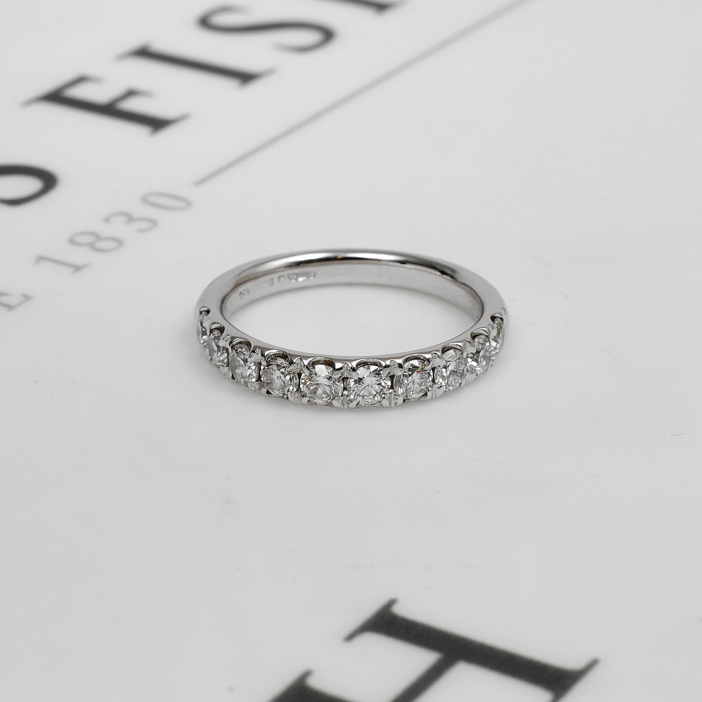 Pre-Owned 18ct White Gold 10 Diamond Half Eternity Ring