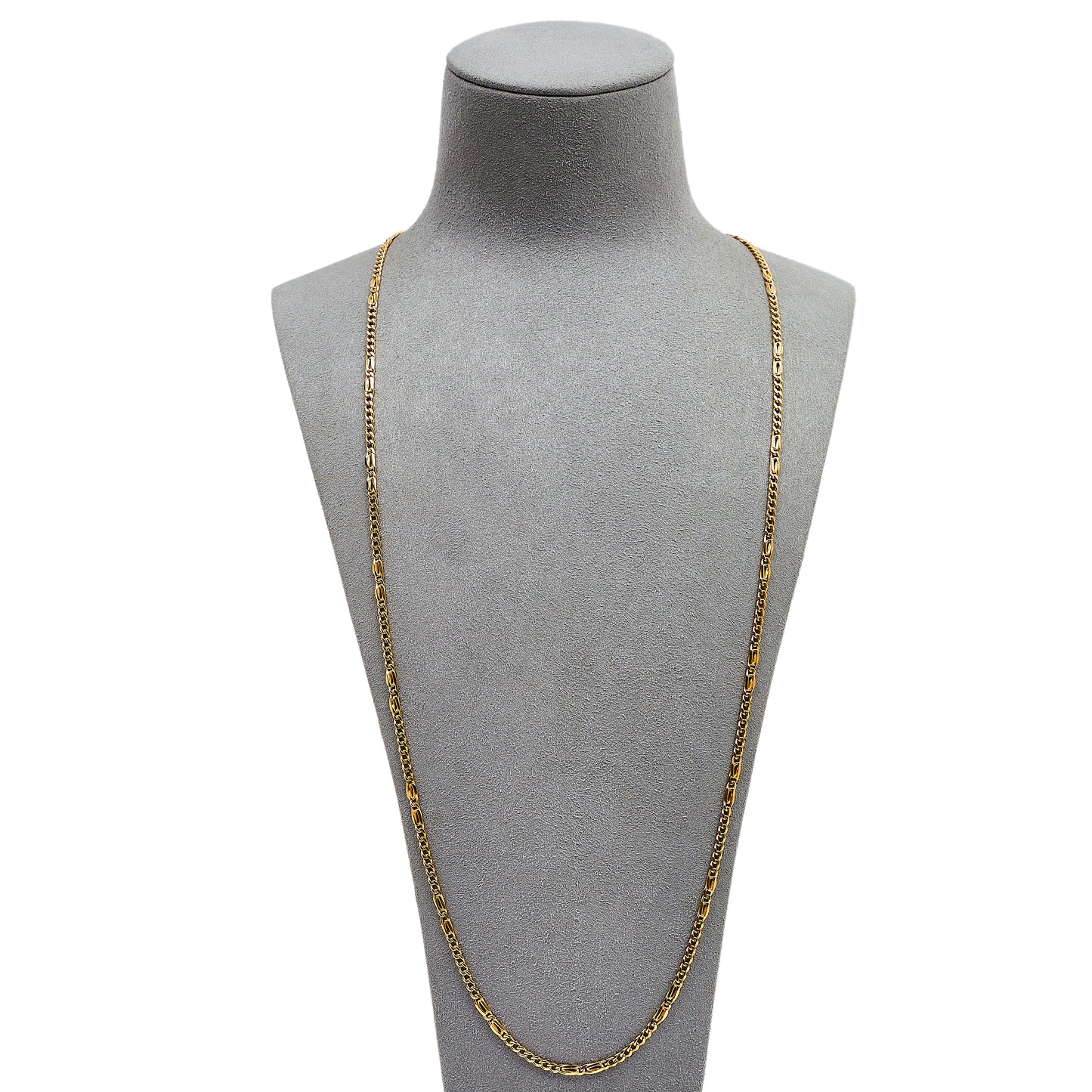 Pre-Owned 9ct Gold Anchor Figaro Chain Necklace 30 Inch