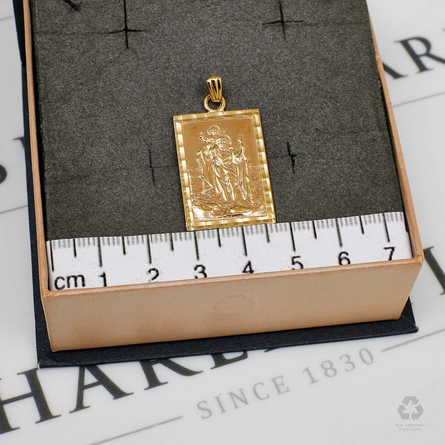 Pre-Owned 9ct Gold Rectangle St Christopher Pendant