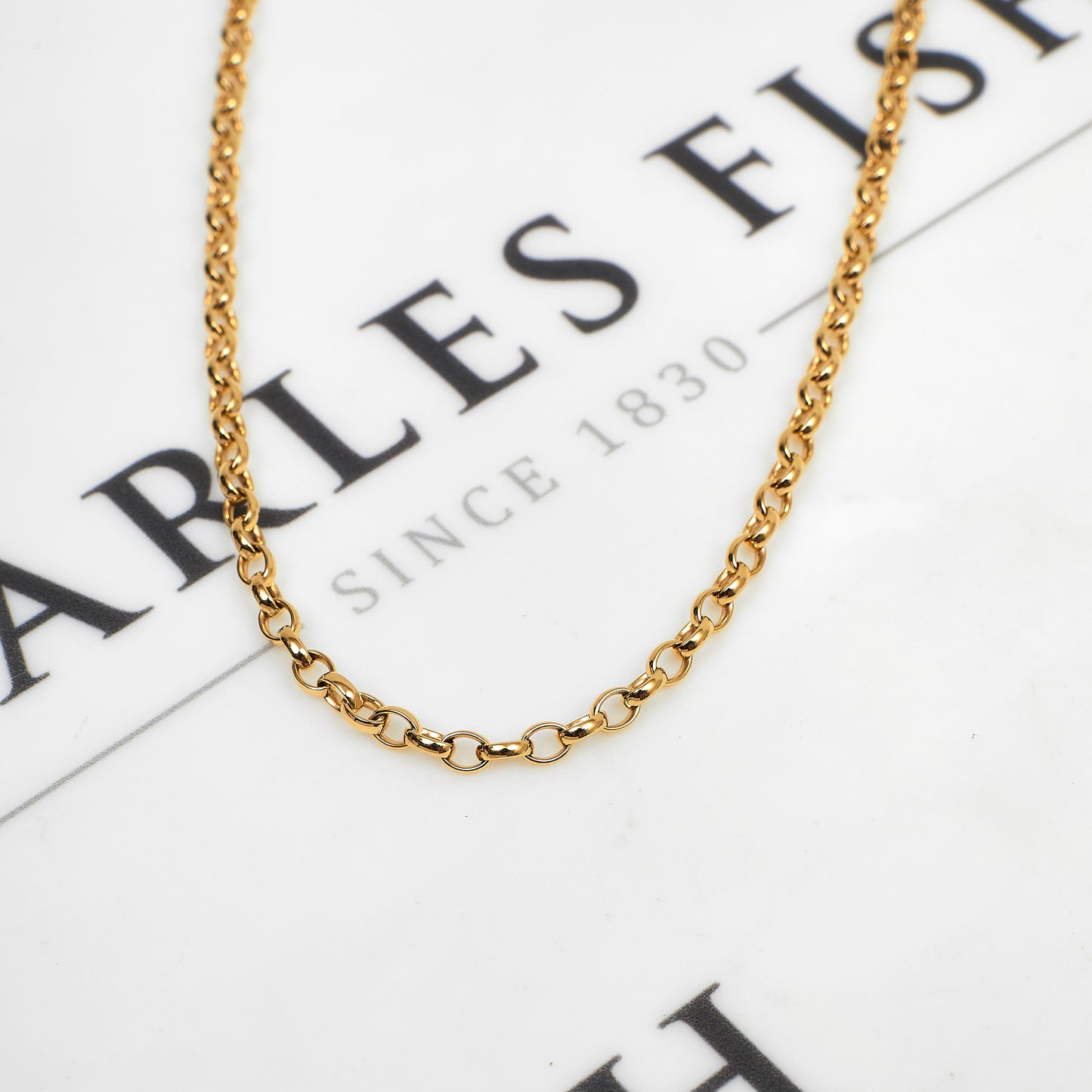 Pre-Owned 9ct Gold Belcher Chain Necklace 22 Inch