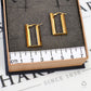 Pre-Owned 9ct Gold Rectangular Creole Earrings