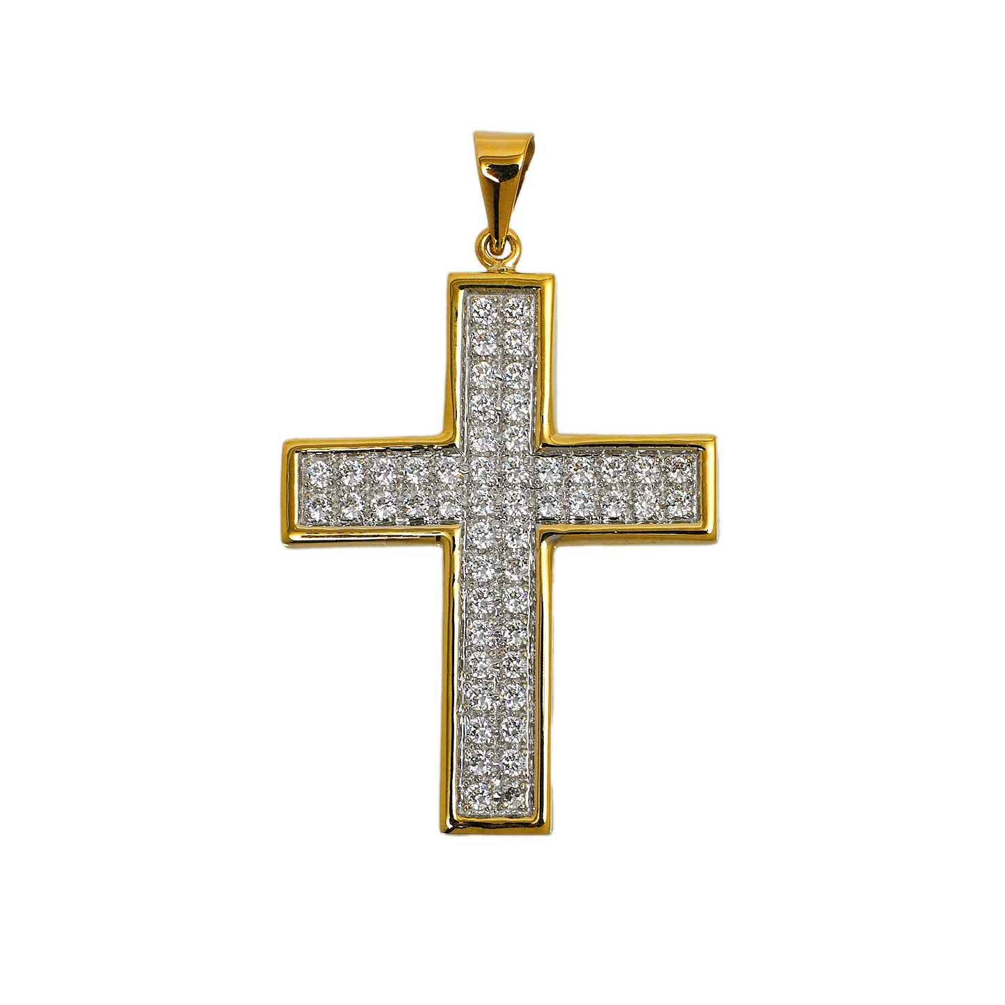 Pre-Owned 9ct Gold CZ Cross Pendant