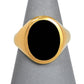 Pre-Owned 9ct Gold Oval Onyx Signet Ring Size R
