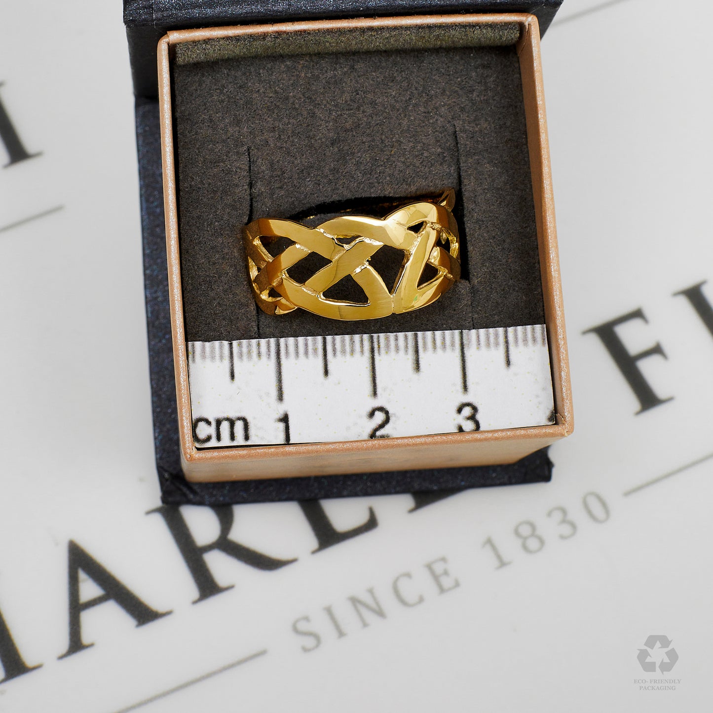 Pre-Owned 9ct Gold Mens Celtic Plait Band Size X