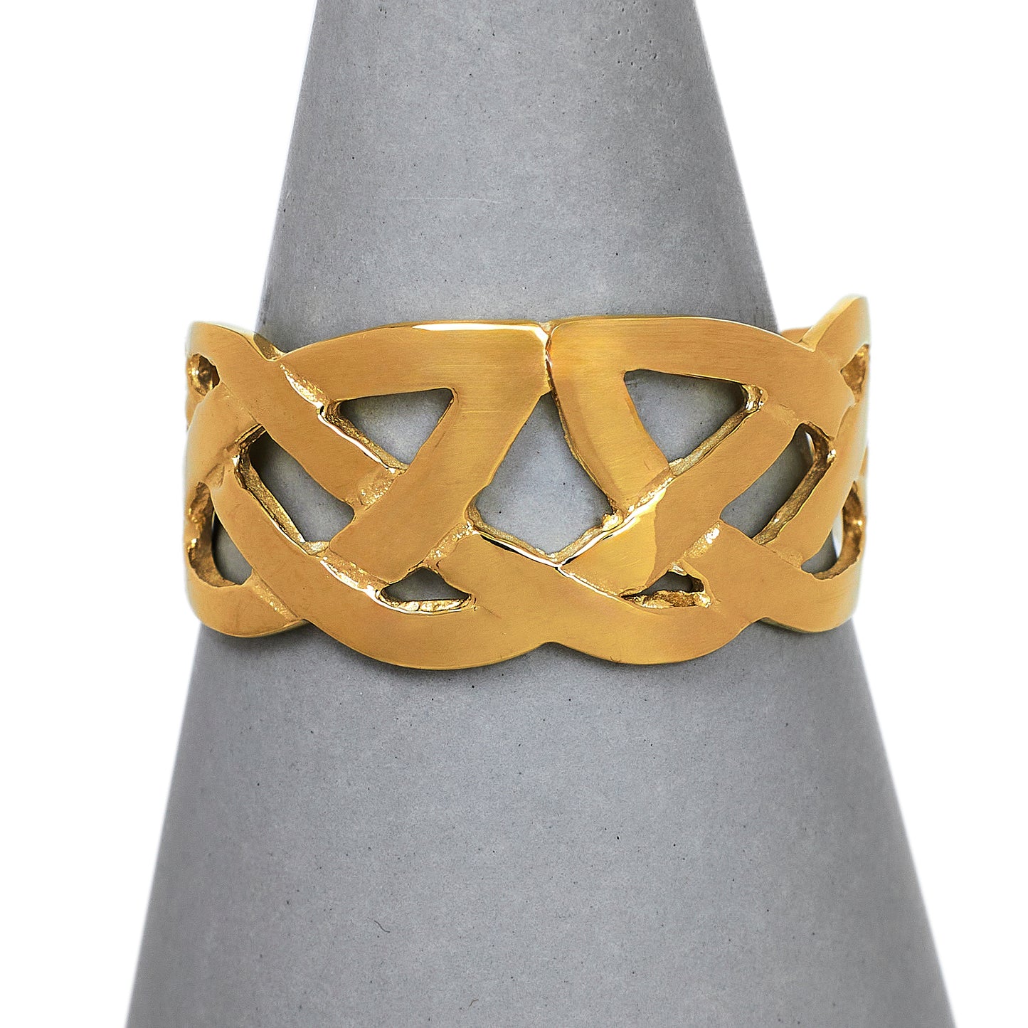 Pre-Owned 9ct Gold Mens Celtic Plait Band Size X