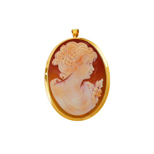 Pre-Owned 9ct Gold Oval Cameo Brooch