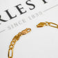 Pre-Owned 9ct Gold Figaro Chain Bracelet 7.5 Inch
