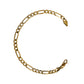 Pre-Owned 9ct Gold Figaro Chain Bracelet 7.5 Inch