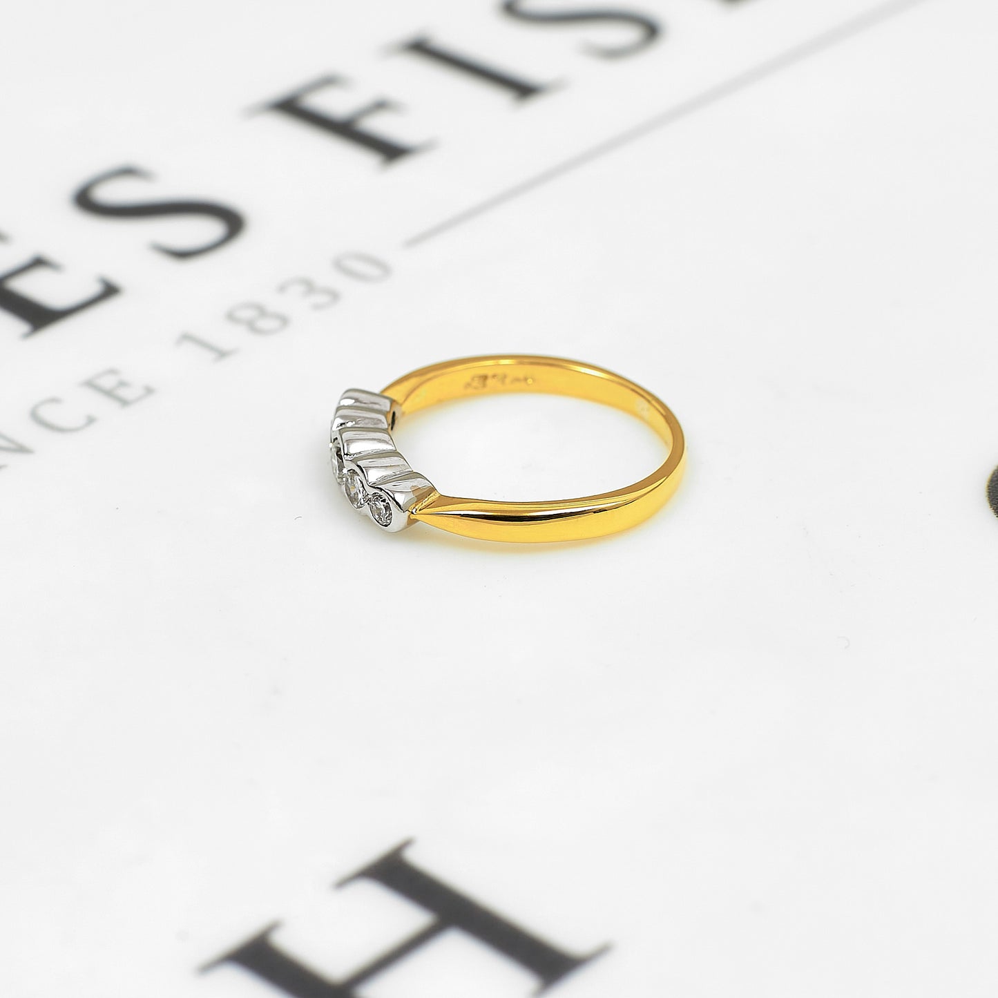 Pre-Owned 18ct Gold 5 Diamond Dress Ring Size L