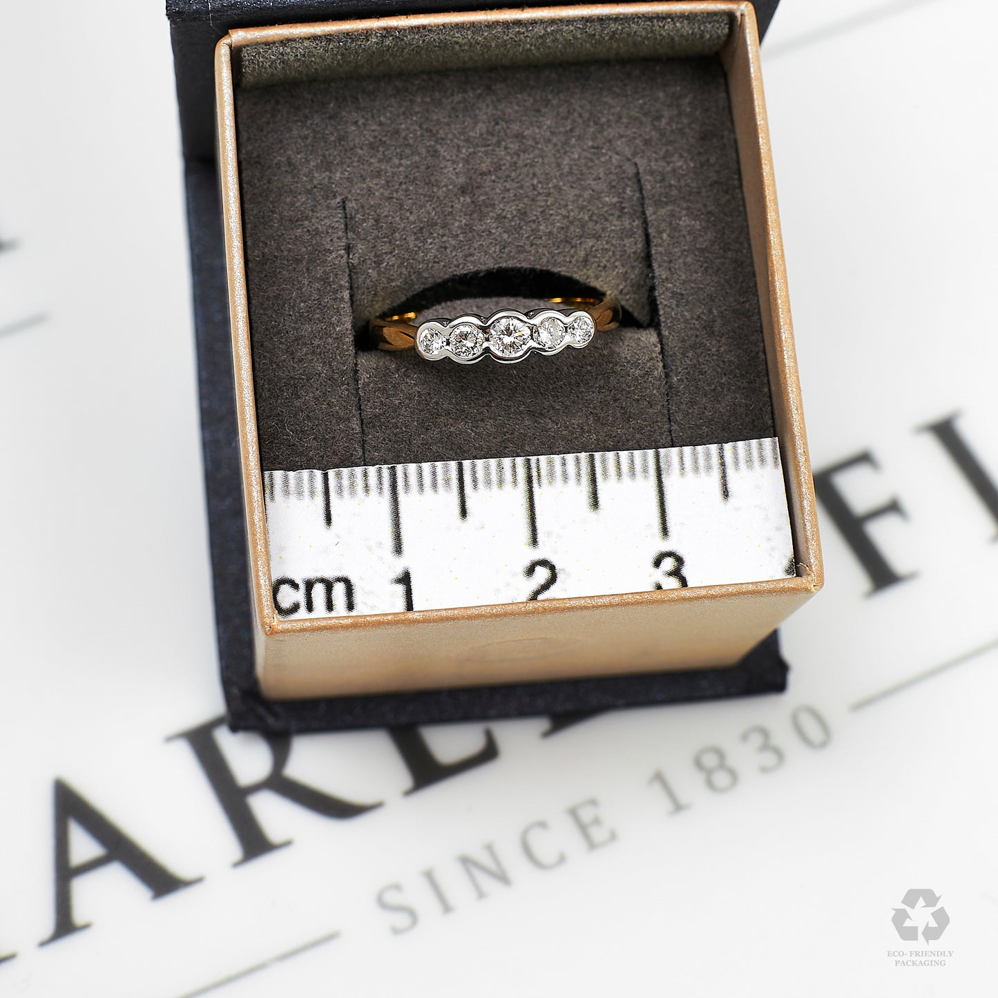 Pre-Owned 18ct Gold 5 Diamond Dress Ring Size L