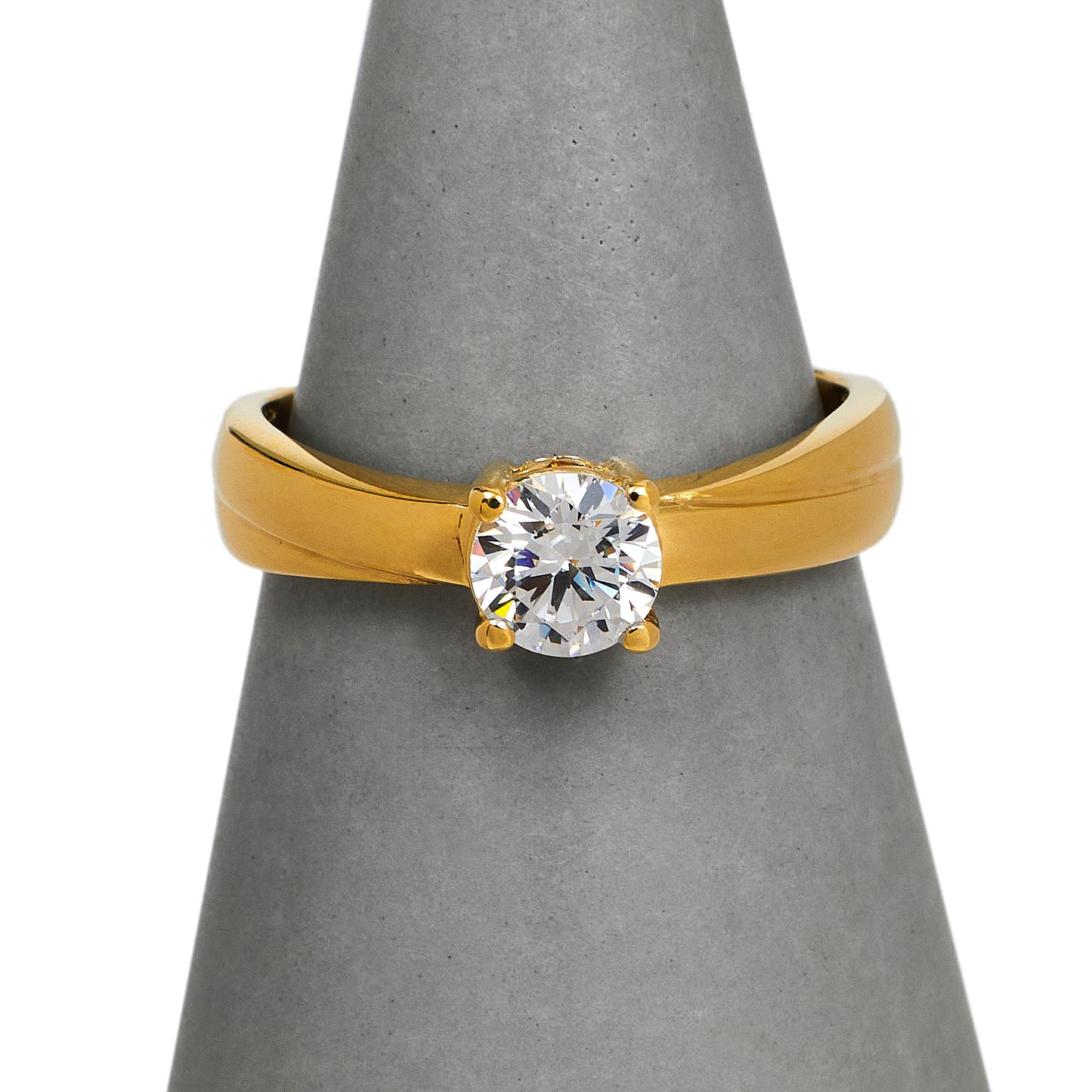 Pre-Owned 9ct Gold CZ Dress Ring Size M