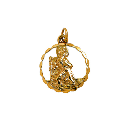 Pre-Owned 9ct Gold St Christopher Cut Out Design Pendant