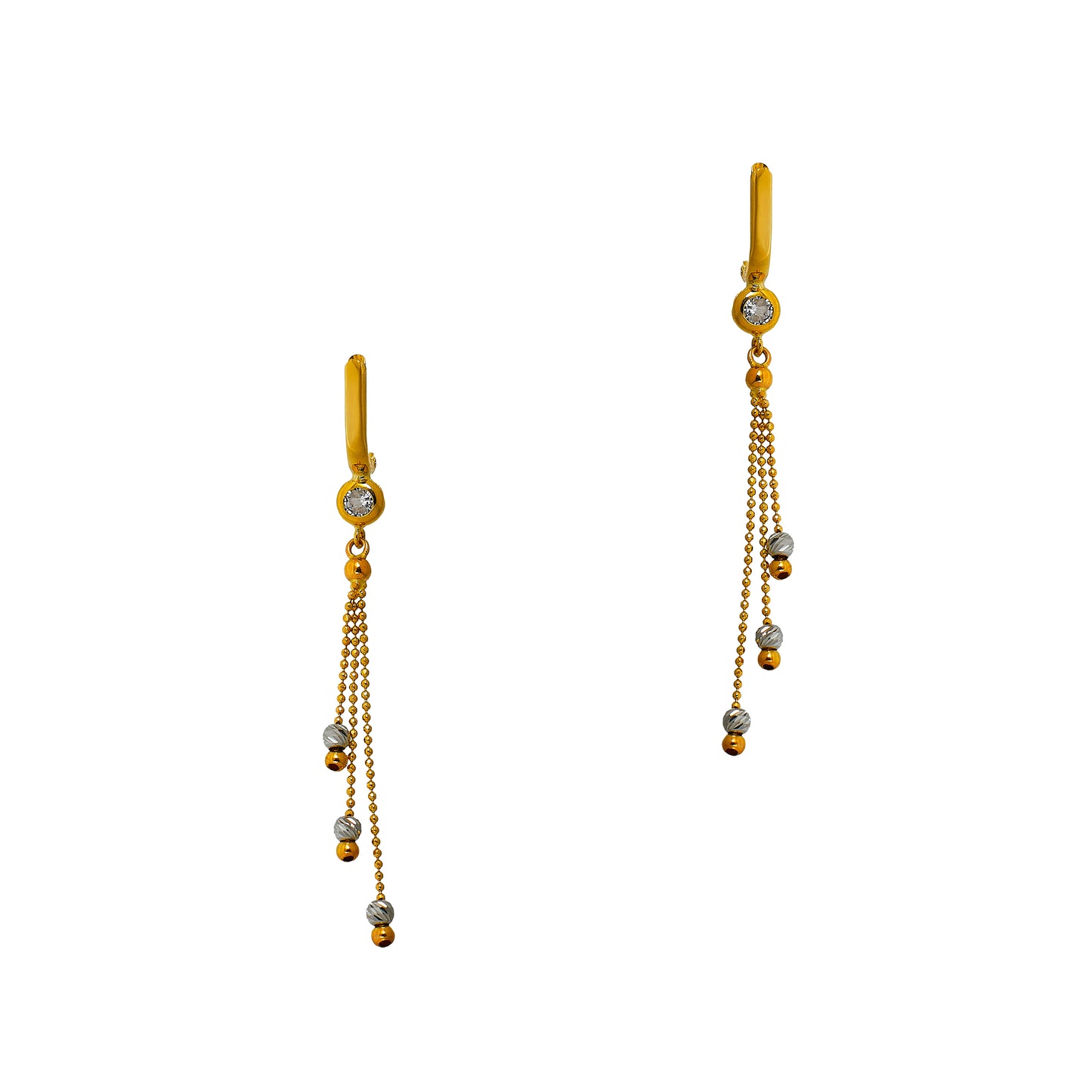 Pre-Owned 14ct Gold 2 Tone Tassel Drop Earrings