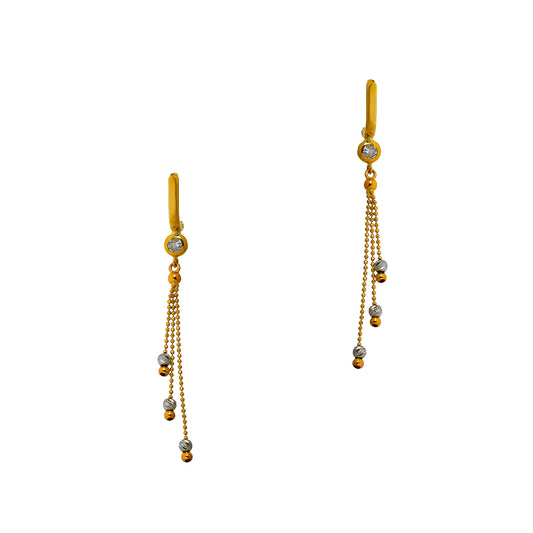 Pre-Owned 14ct Gold 2 Tone Tassel Drop Earrings
