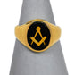 Pre-Owned 9ct Gold Masonic Square & Compass Onyx Signet Ring