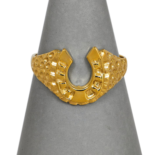 Pre-Owned 9ct Gold Horse Shoe Ring Size R