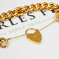 Pre-Owned 9ct Gold Curb Chain Bracelet & Heart Padlock