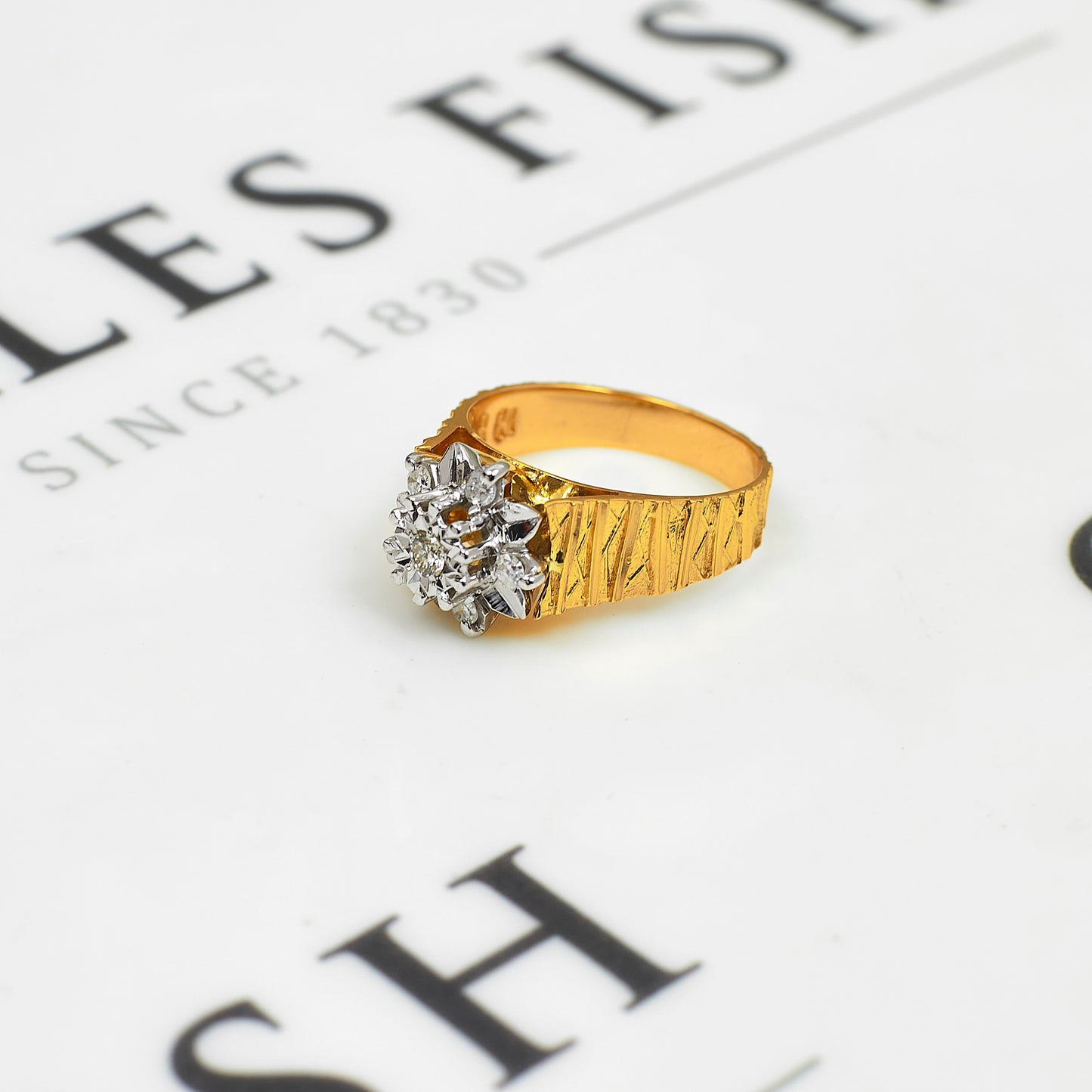 Pre-Owned 18ct Gold Diamond Cluster Ring Size O