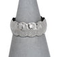 Pre-Owned 9ct White Gold Star Design Scallop Edge Band Ring