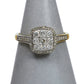 Pre-Owned 9ct Gold Square Diamond Cluster Ring Size M