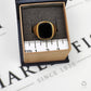 Pre-Owned 9ct Gold Round Corner Rectangle Onyx Signet Ring