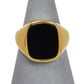 Pre-Owned 9ct Gold Round Corner Rectangle Onyx Signet Ring