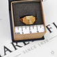 Pre-Owned 9ct Gold Mens Rectangular Fan Design Signet Ring