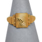 Pre-Owned 9ct Gold Mens Rectangular Fan Design Signet Ring