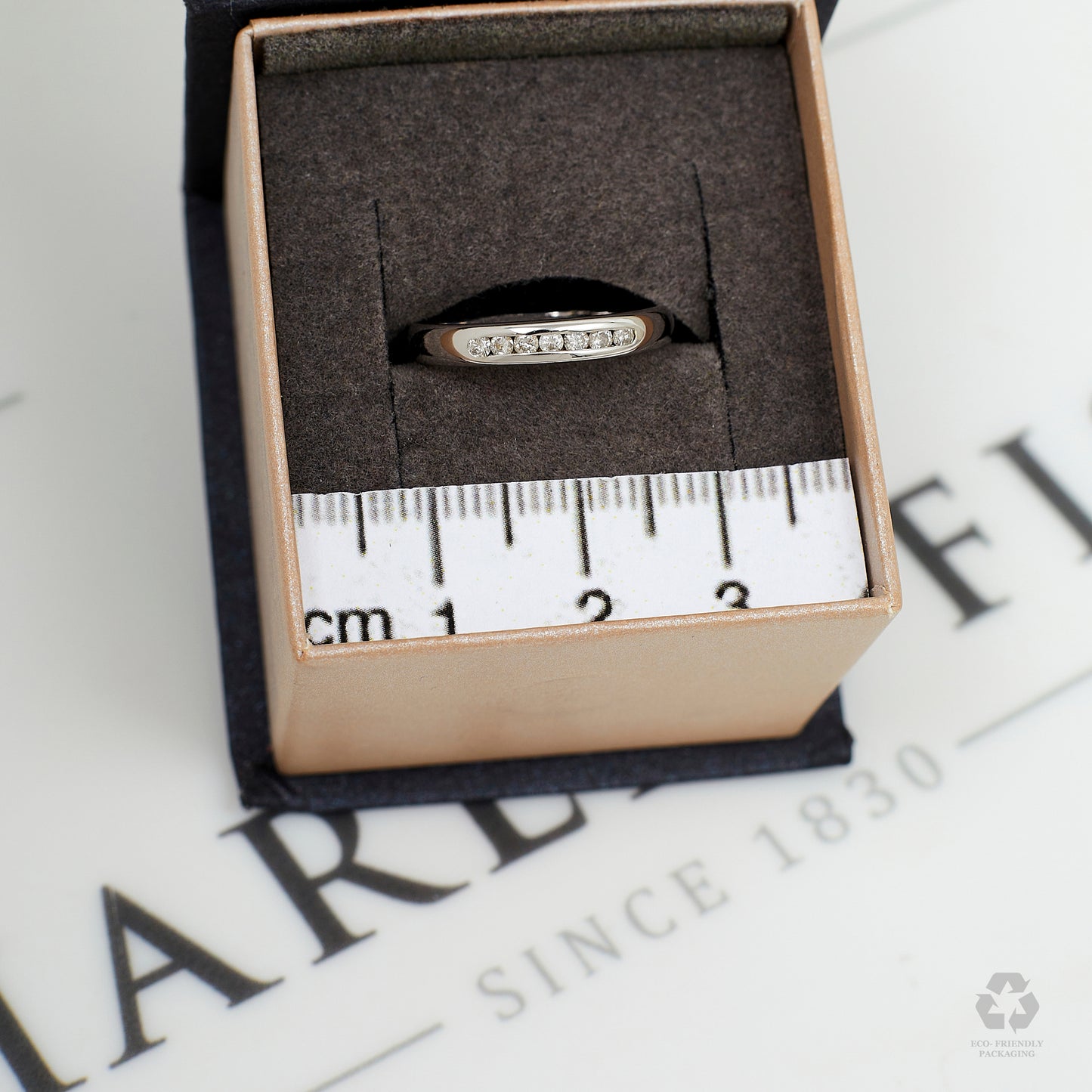 Pre-Owned 9ct White Gold 7 Diamond Ring Size L