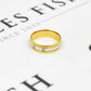 Pre-Owned 18ct Gold 2 Tone 3 Diamond Band Ring Size T