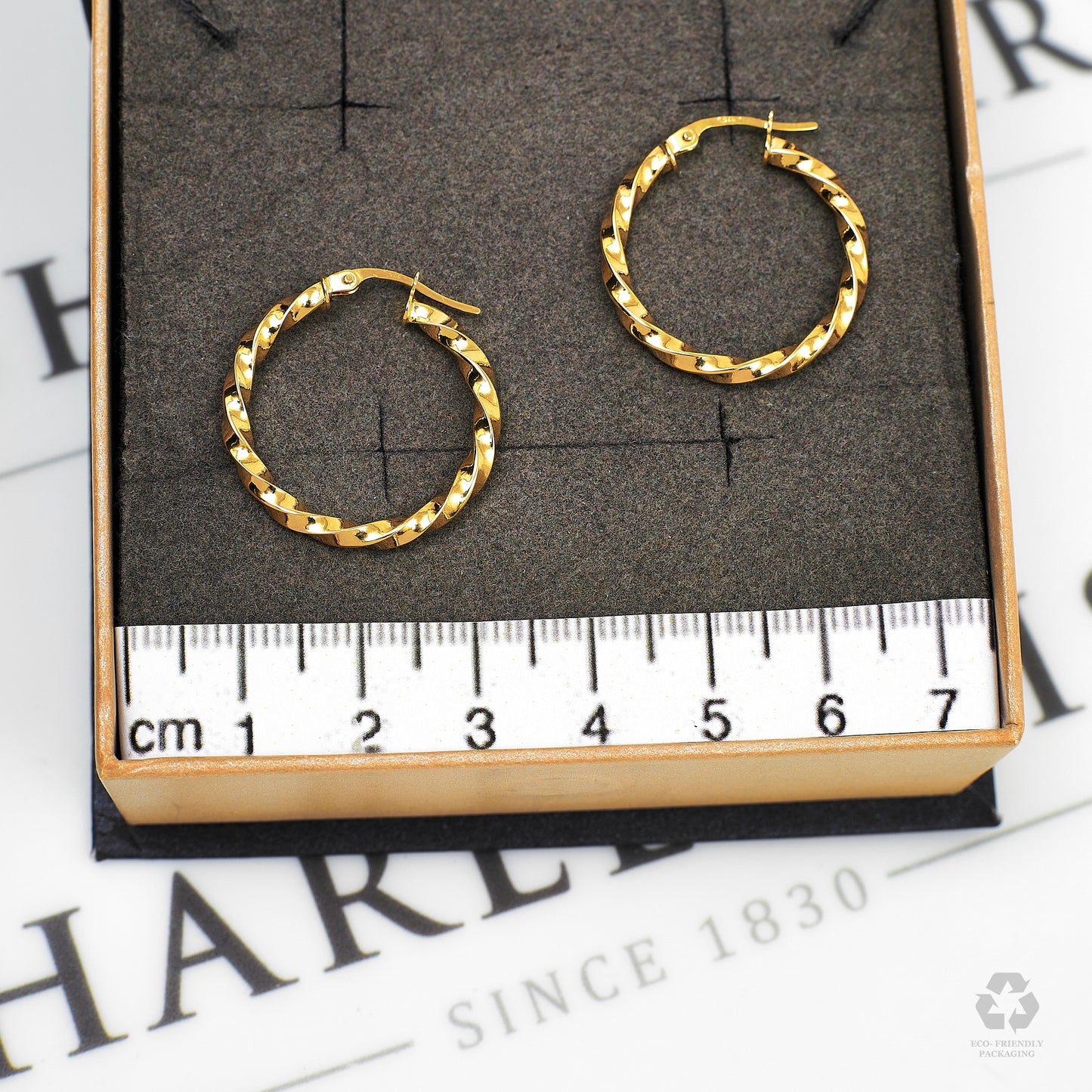 Pre-Owned 9ct Gold Twist Creole Hoop Earrings