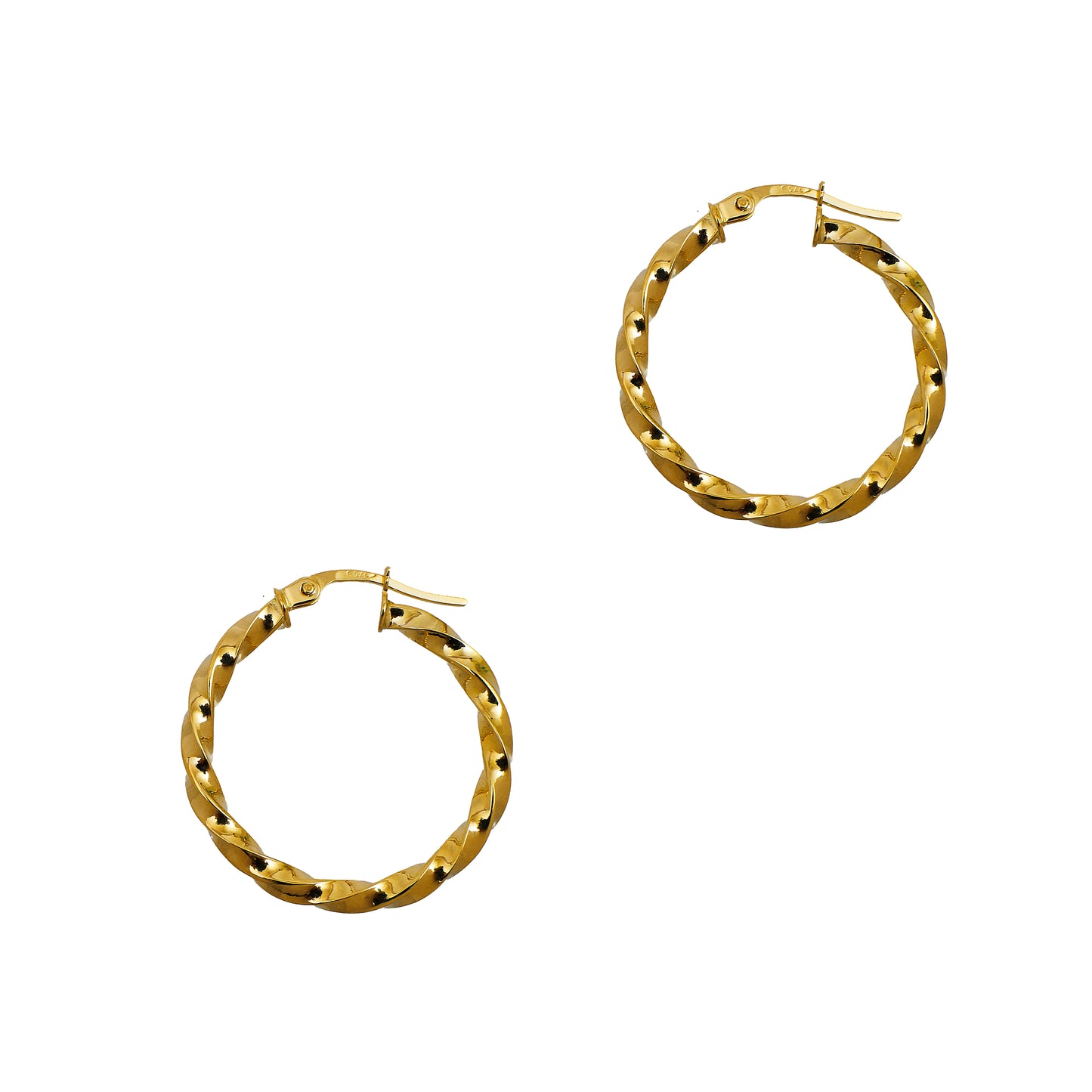 Pre-Owned 9ct Gold Twist Creole Hoop Earrings