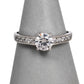 Pre-Owned 9ct White Gold CZ Dress Ring Size R