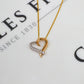 Pre-Owned 9ct Gold CZ Heart Pendant Necklace 18 Inch